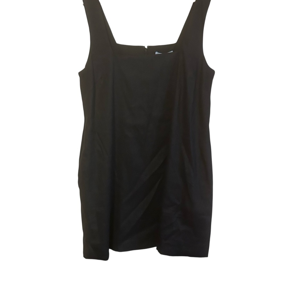New Antonio Melani Eliana Linen Blend Black Dress Size XL Square Neck Sleeveless
